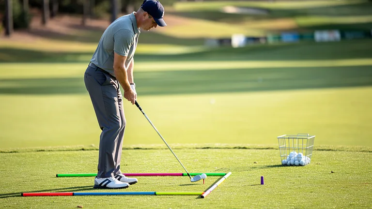 Exercice de practice au golf